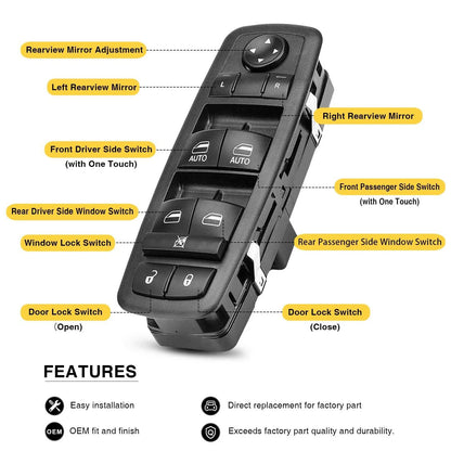 Front Left Power Window Switch for Dodge Grand Caravan (2008–2011)