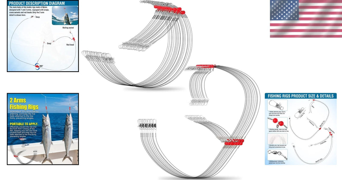 36 Pcs Fishing Leaders with Anti-Tangling Design for Saltwater