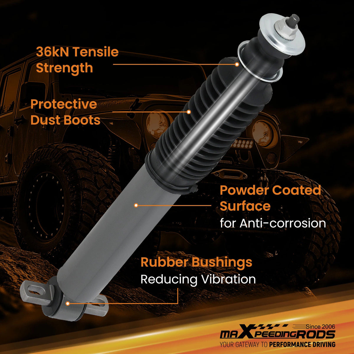 Pair Lowering Front Shocks 2" - 5" Drop for Chevy Silverado, GMC Sierra (1999–2006) L5NI6A