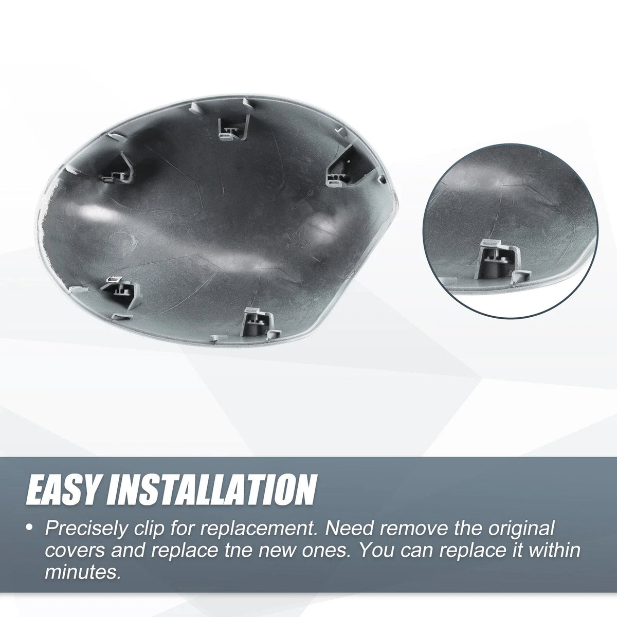Pair Rearview Mirror Cover Cap White for BMW Mini Clubman R55 R57
