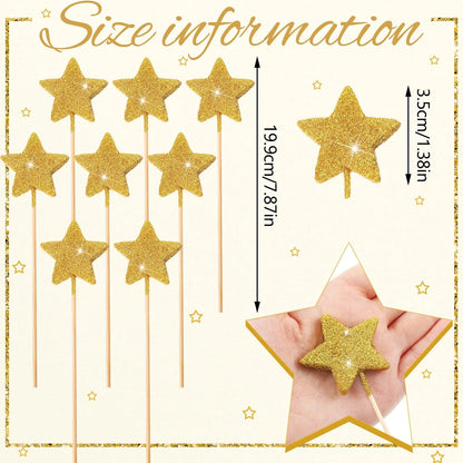 60 Pcs Golden Star Floral Picks for Centerpiece Table Decor (Graduation)