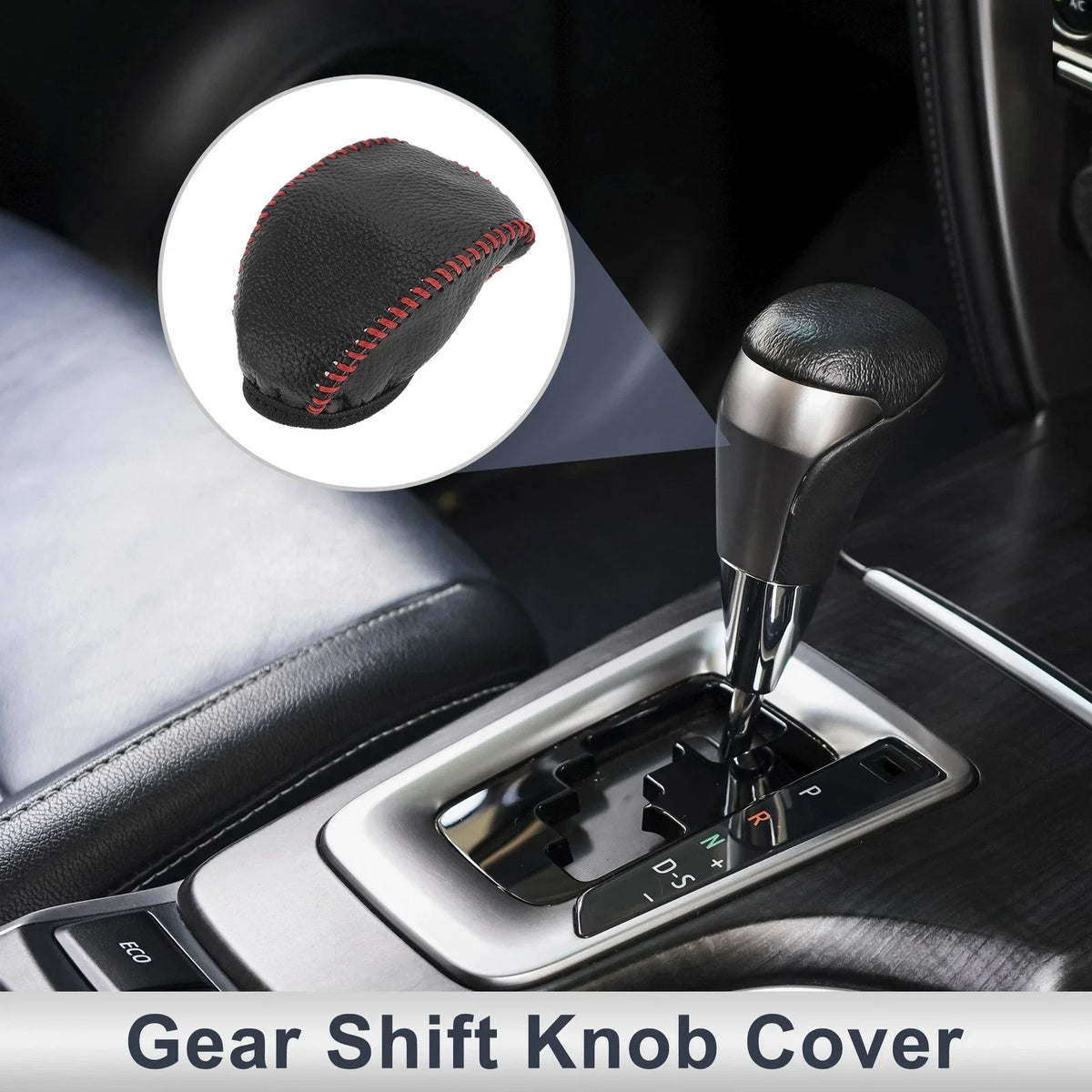1 Pc Gear Shift Knob Cover for Toyota RAV4 (2019–2024) Pebbled Black Red