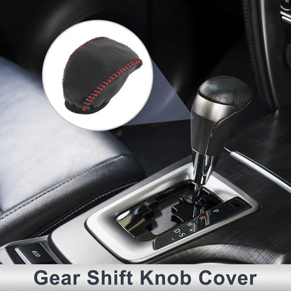 1 Pc Gear Shift Knob Cover for Toyota RAV4 (2019–2024) Pebbled Black Red