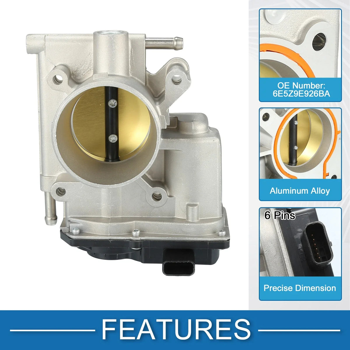 Throttle Body Actuator for Ford Fusion 2.3L L4 (2006–2009) No.6E5Z-9E926-BA