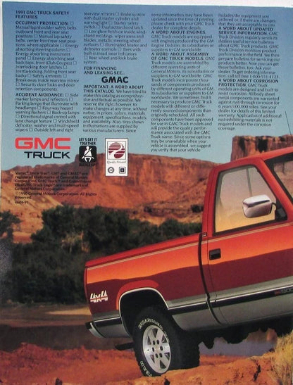 Sales Brochure for GMC Sierra Pickup Truck (1991)