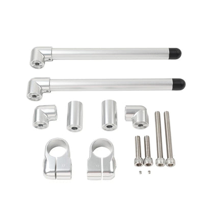 33MM Cafe Racer Bars for Universal Clip-On Handlebar (7/8") Silver