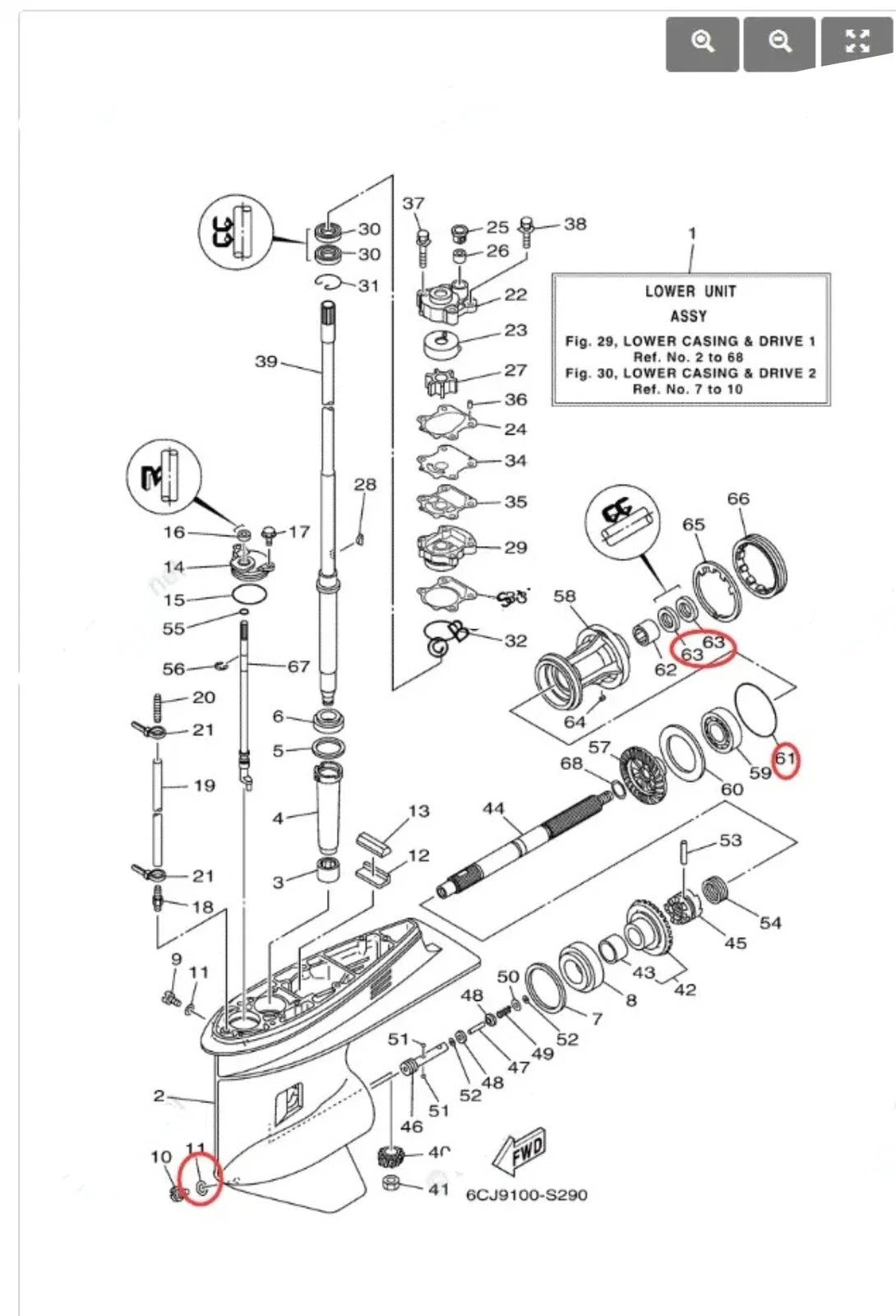 Gearcase Lower Unit Seal Kit for Yamaha 4 Str 40hp 70hp 80hp 100hp
