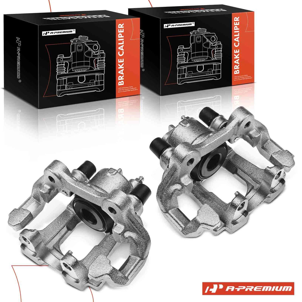 A-Premium Pair Rear Brake Caliper w/Bracket for Jeep Grand Cherokee (2011–2020) - 68052374AA, 68052380AA, 68052381AA, 18-B5421