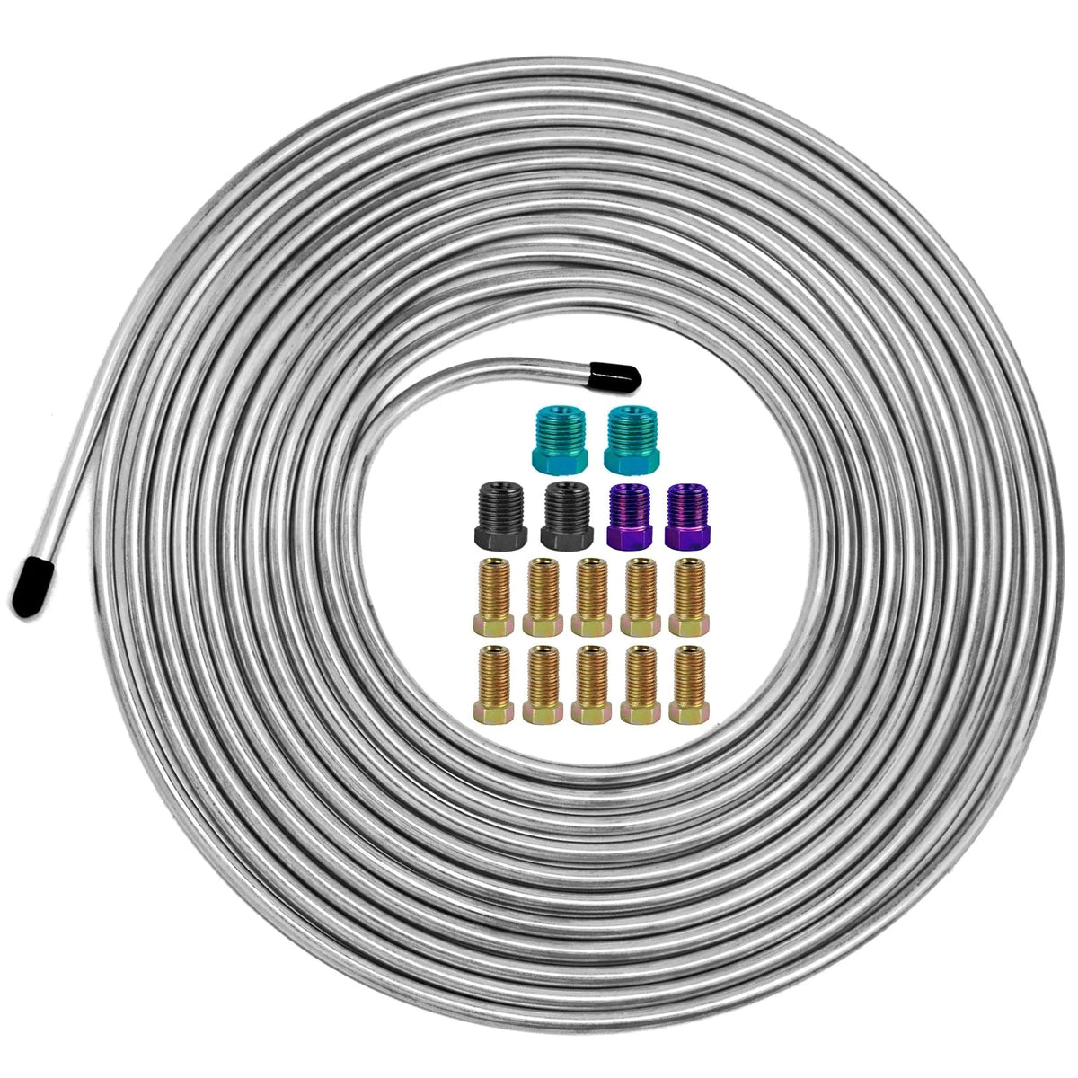 1/4" Brake Line Kit for MuRealy (25 Feet, Heavy-Duty Stainless Steel)