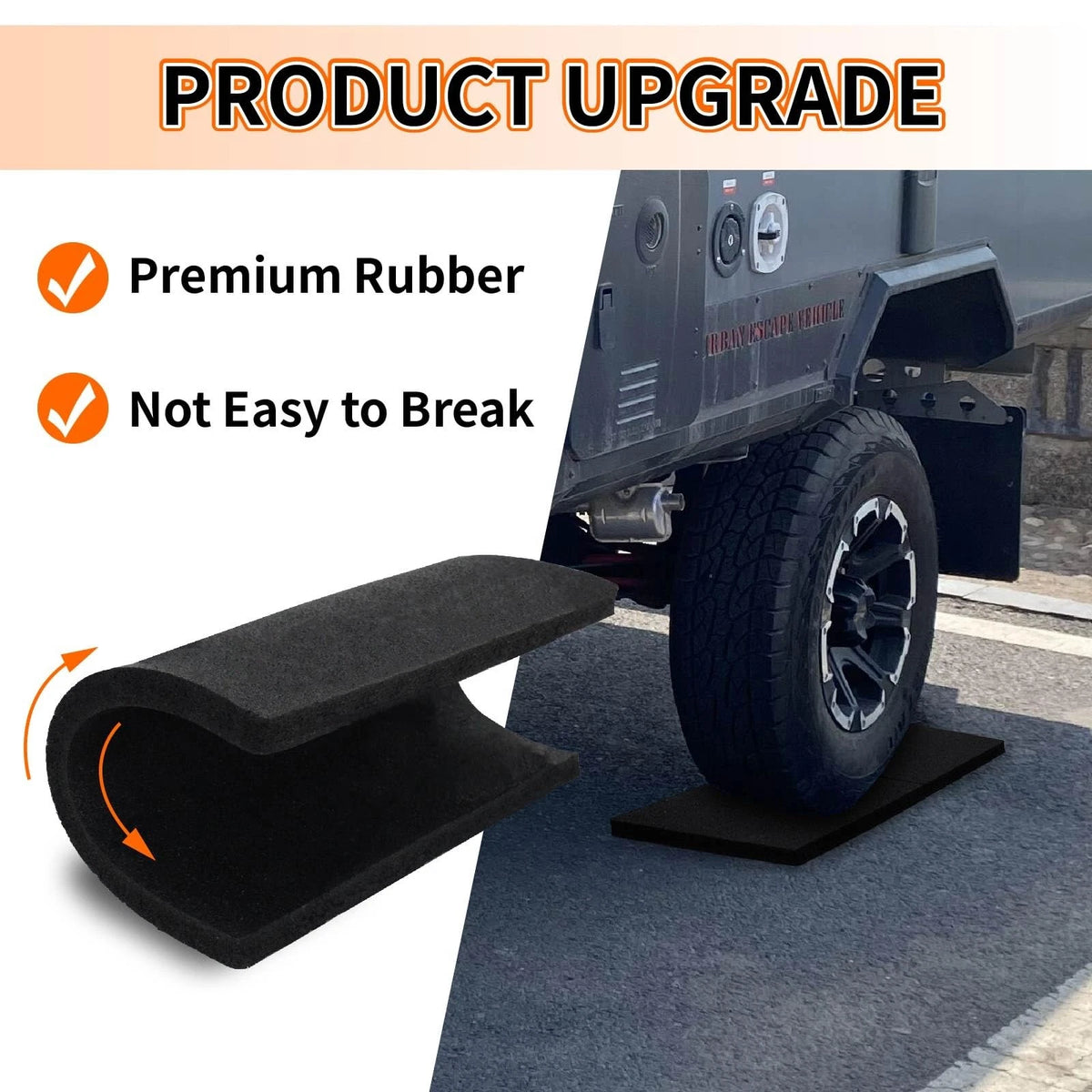 Set of 4 RV Leveling Blocks 12” Rubber Jack Pads, Anti-Slip Mats