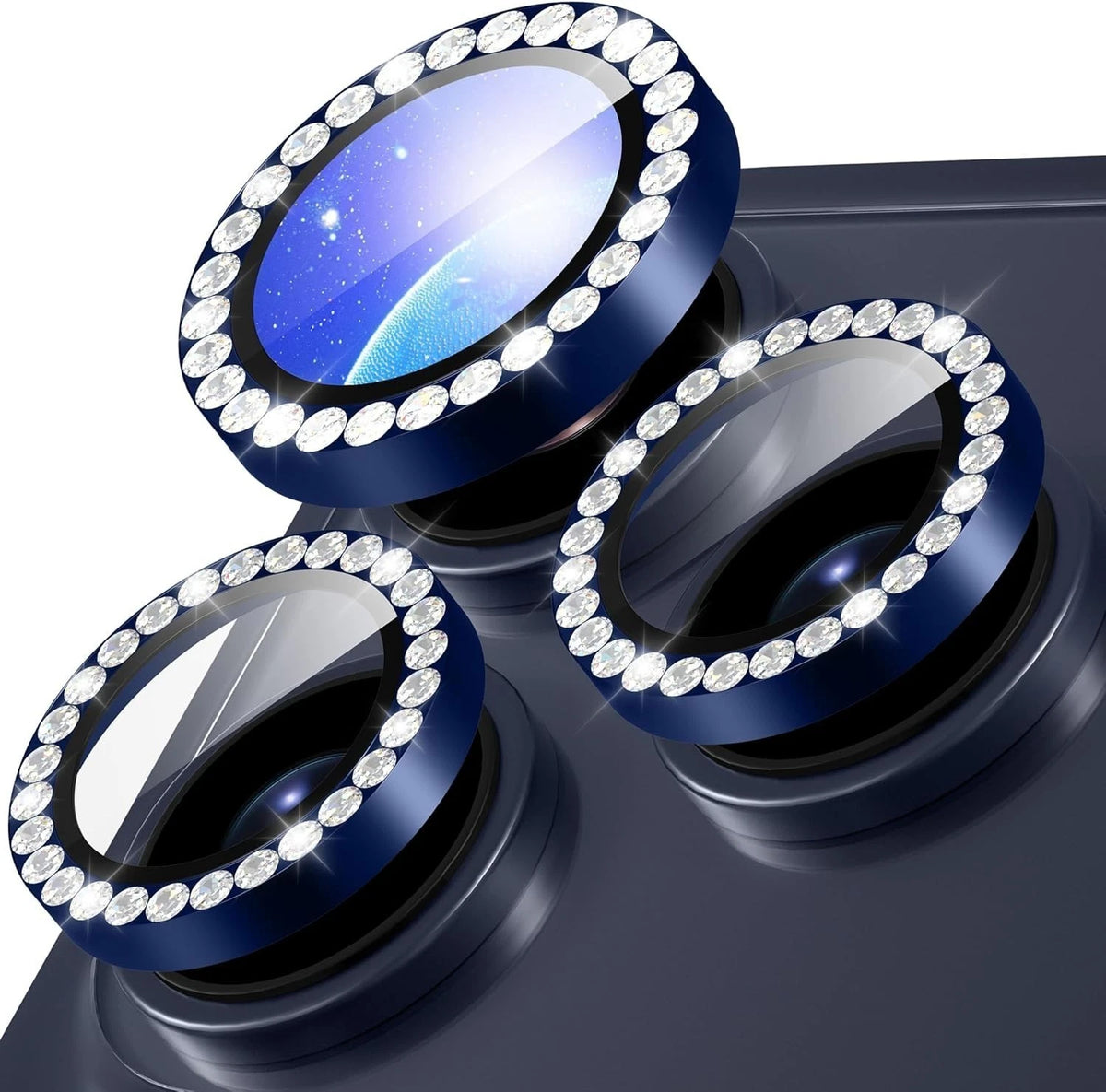 Camera Lens Protector for iPhone 17/17 Pro/Pro Max (2023) - Glitter Bling Metal Ring
