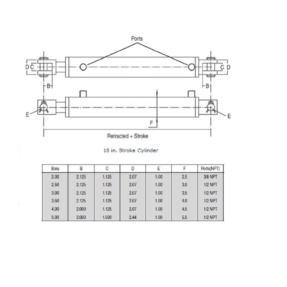 Double Acting Cylinder for Various Snow Plow Models (HYI40-0657, HCW-2018)