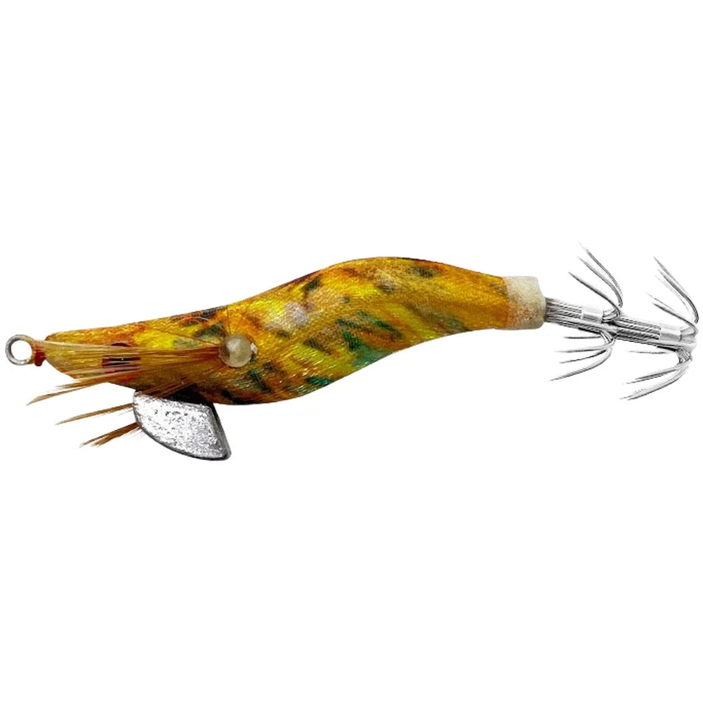 Glow in Dark Wooden Squid Shrimp Jig 1.5 Oz for Night Fishing