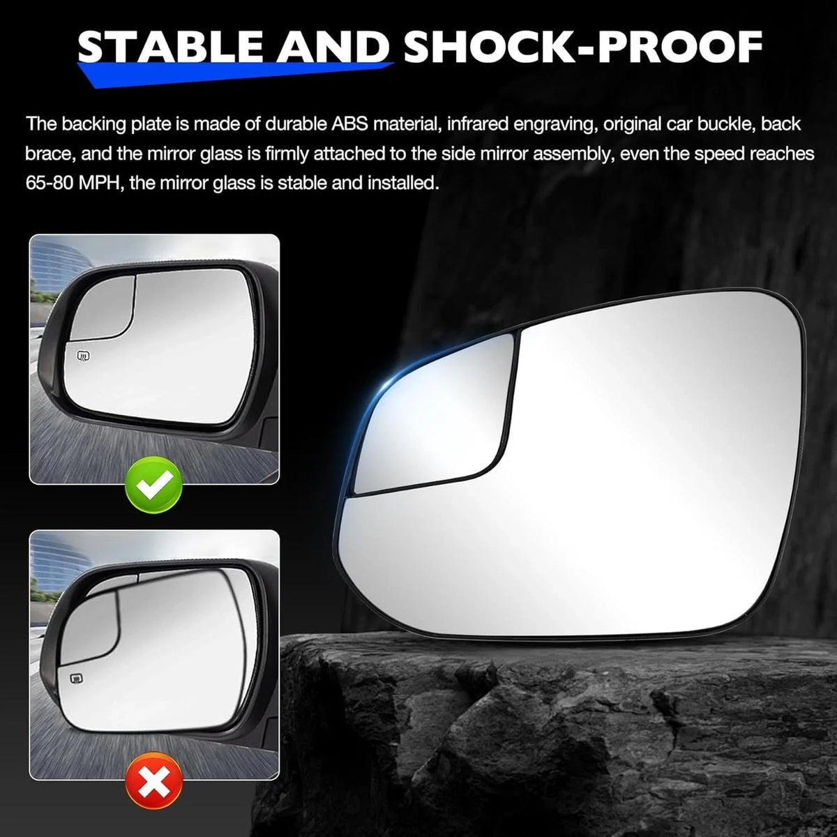 Heated Mirror Glass Set for Toyota RAV4 Tacoma 4Runner (2013–2024) w/ BLIS