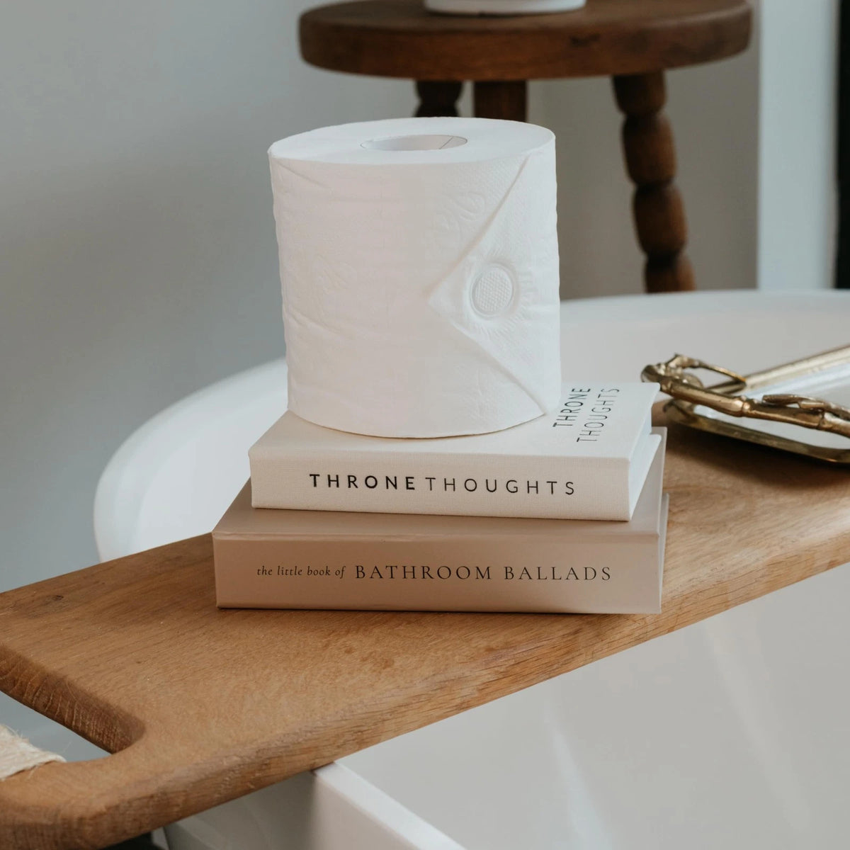 Set of 2 Bathroom Decor Books 6.3x5.2 inches, Oat-Beige