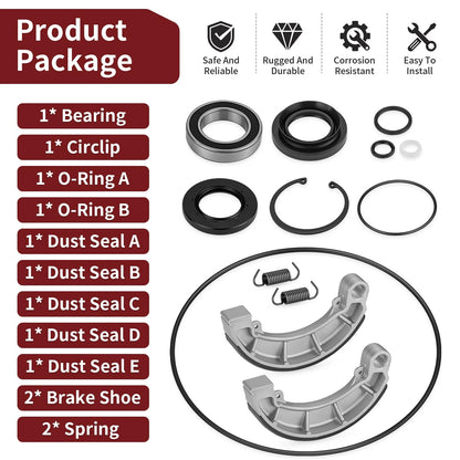Rear Brake Drum Bearing Seals & Shoes Kit for Honda Rancher (2007–2013)