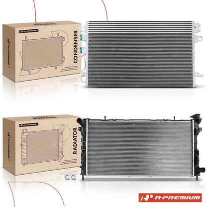 Aluminum Radiator & A/C Condenser for Dodge Caravan (2005–2007) 8012770, 4677694AA, 4677509AB, 68059739AB