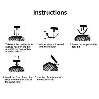 Tire Puncture Repair Plug Kit for Cars - Tubeless Needle Patch Tool