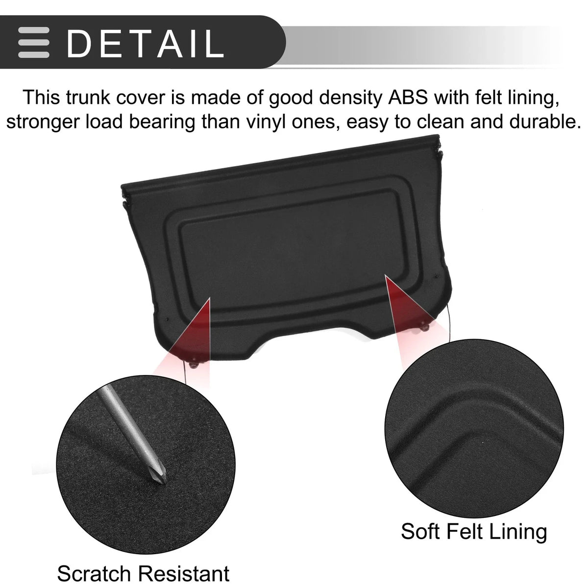Rear Parcel Shelf Boot Load Cover for Ford Focus (2012–2018) Black