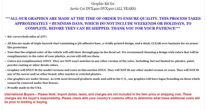 ATV Graphics Kit Decal Sticker for Arctic Cat DVX400 DVX300