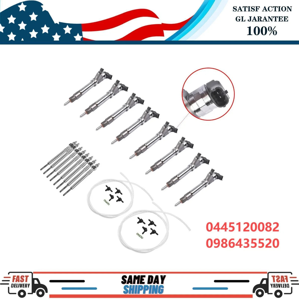 8x Diesel Fuel Injectors for GMC Duramax Silverado (2007–2010) 6.6L