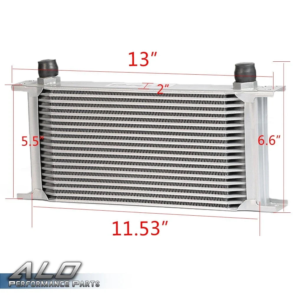 19 Row AN10 Aluminum Engine Oil Cooler Kit with Filter Adapter