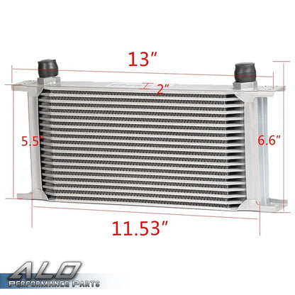 19 Row AN10 Aluminum Engine Oil Cooler Kit with Filter Adapter