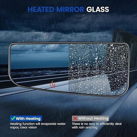 LH Heated Mirror Glass for Ford Super Duty F-250 F-350 (2017–2022)