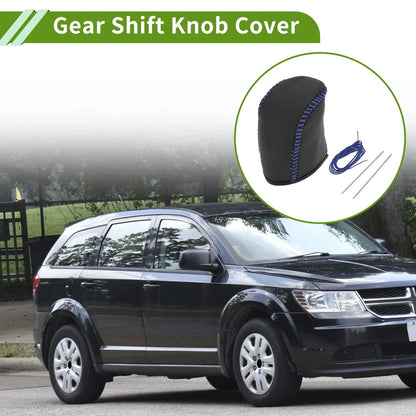 1 Pc Gear Shift Knob Cover for Dodge Journey (2011–2020) Blue Faux Leather