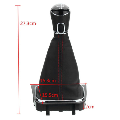 5 Speed Gear Shift Knob & Boot for Volkswagen Golf MK5 MK6 GTI GTD (2004–2013)