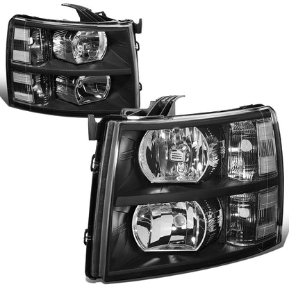 Pair of Black Housing Headlights for