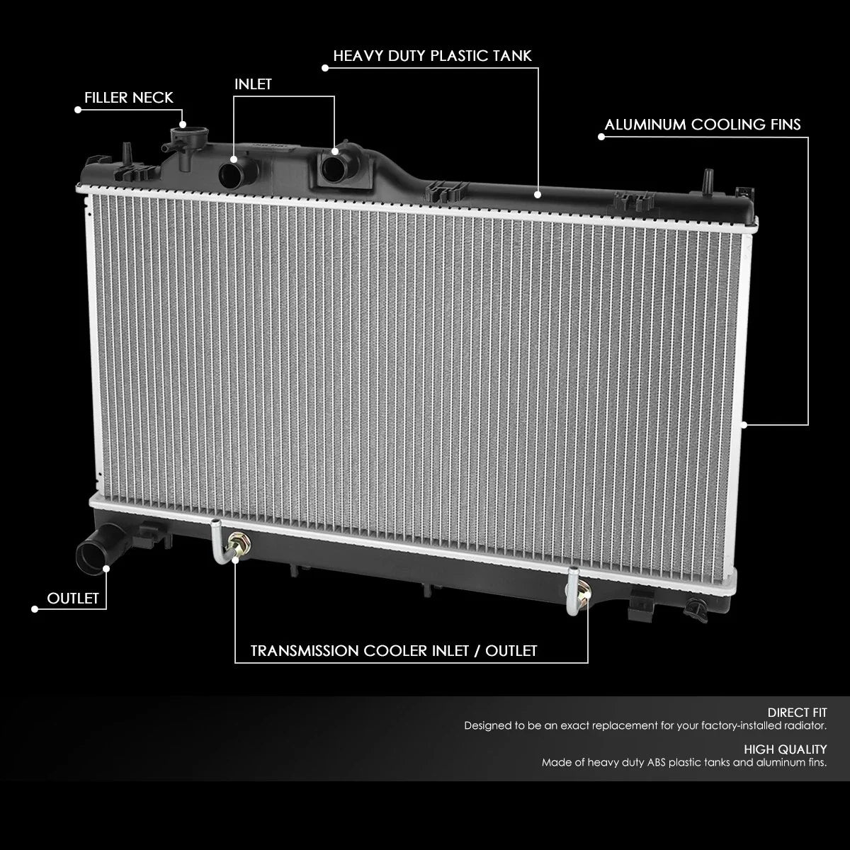 Aluminum Replacement Radiator for Subaru Legacy Outback (2015–2019) DPI 13460