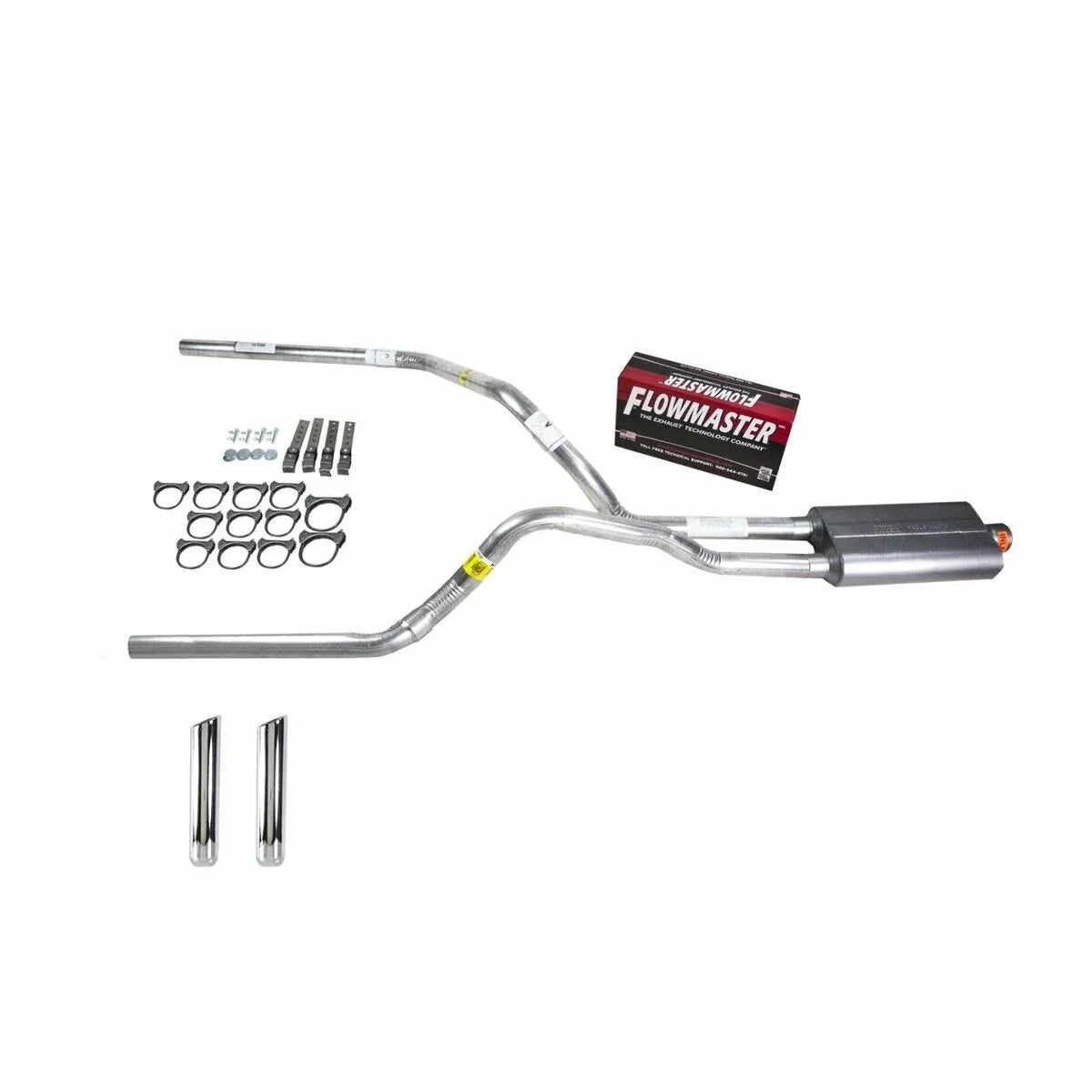 Dual Exhaust 2.5" Pipe for Dodge Dakota (1997–2005) - Flowmaster 50 RW Tip