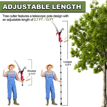 13ft Pole Saw for Tree Trimming (Lightweight Stainless)