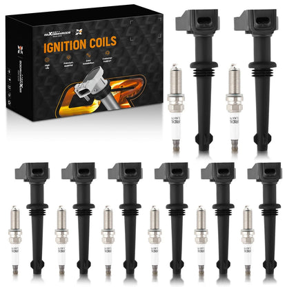 Set of 8 Ignition Coils & Spark Plugs for Jaguar XF XJ XK XKR