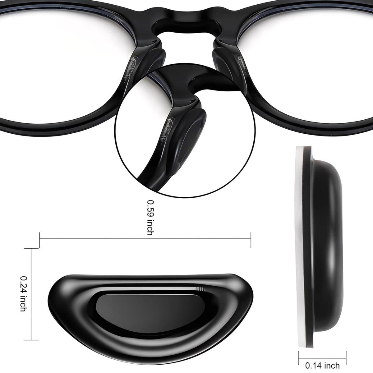 20 Pairs of Black Nose Pads for Ray Ban Meta