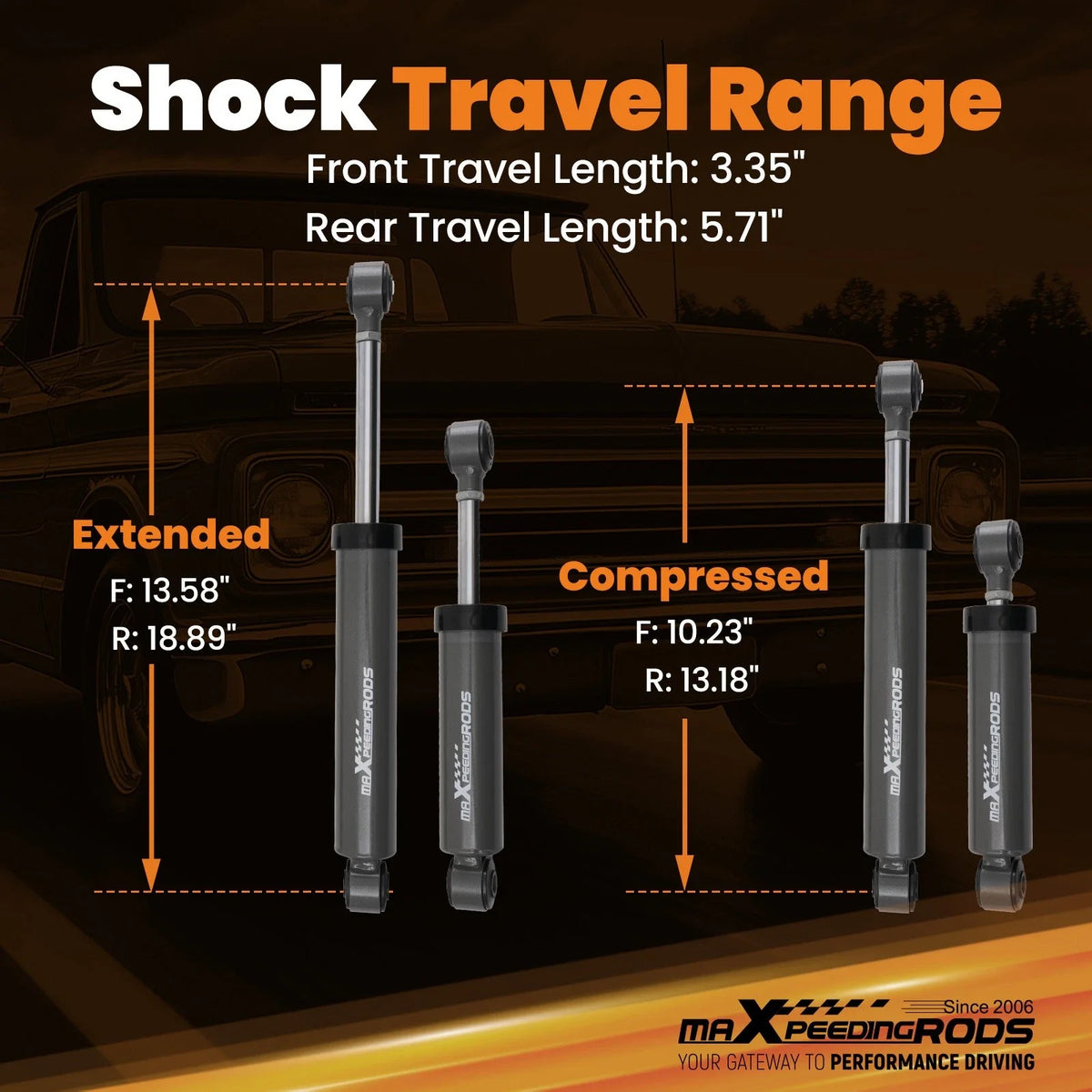 3" / 5" Drop Lowering C Notch Kit w/ Shocks for Chevy C10 GMC C15 (1963–1972)