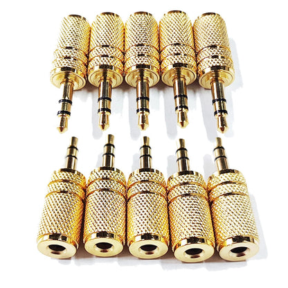 10Pcs 3.5mm Stereo TRS Male to Mono TS Female Audio Adapter
