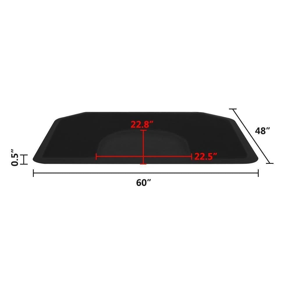 Anti-Fatigue Salon Mat for Barber Shop (4' x 5' x 1/2") - Black Hexagon