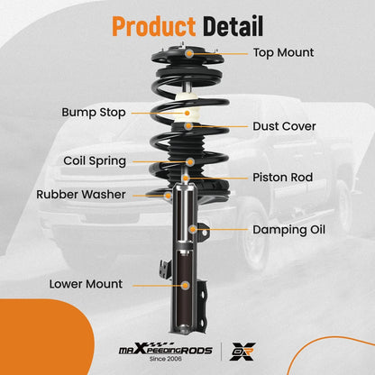 Set of 4 Complete Struts & Shocks for Toyota Corolla (2003–2008)
