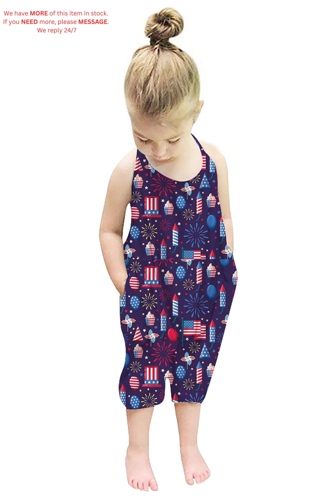 Toddler Slouch Jumpsuit for 4th of July (2023)