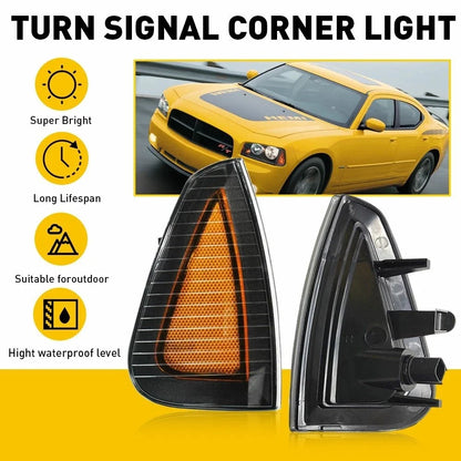 Amber Lens Parking Corner Signal Marker Lights for Dodge Charger (2006–2010)