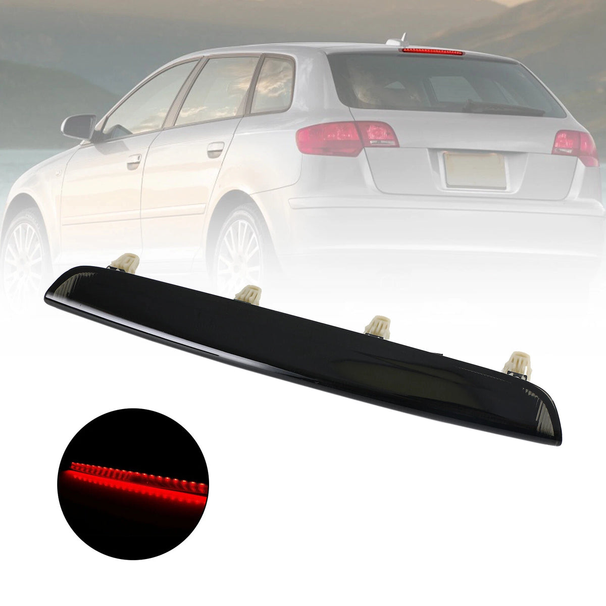 LED Smoke Lens 3rd Brake Light for Audi A3 S3 RS3 Sportback (2004–2012) 8P4945097C