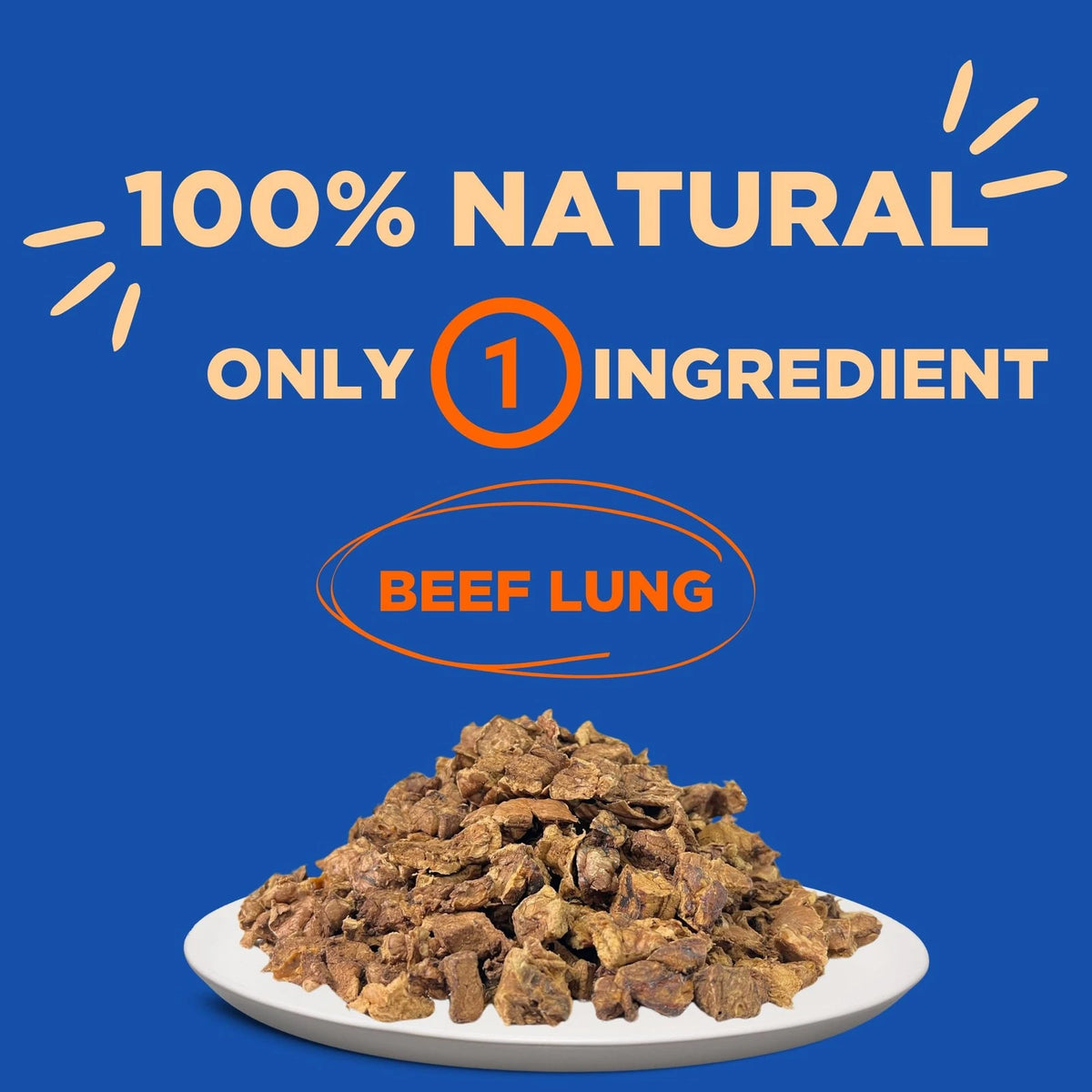 2.5 LB Beef Lung Dog Treats for Dogs - Single Ingredient, High Protein
