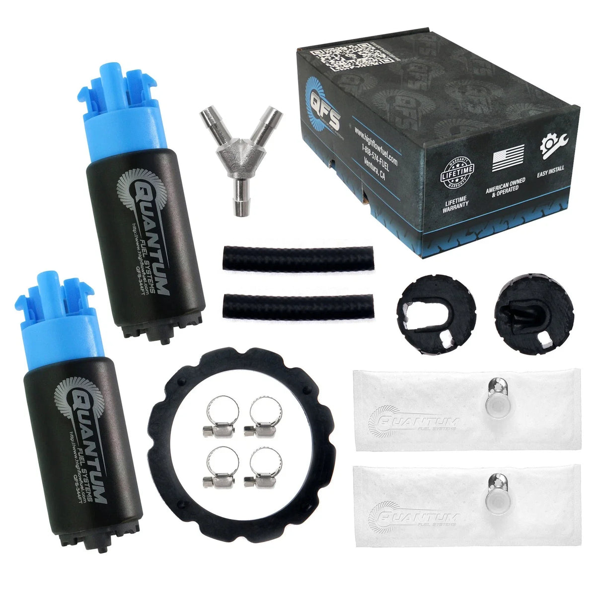 2X Dual 340LPH Fuel Pumps + Y-Fitting Kit for Ford Lightning F150 (1999–2004)