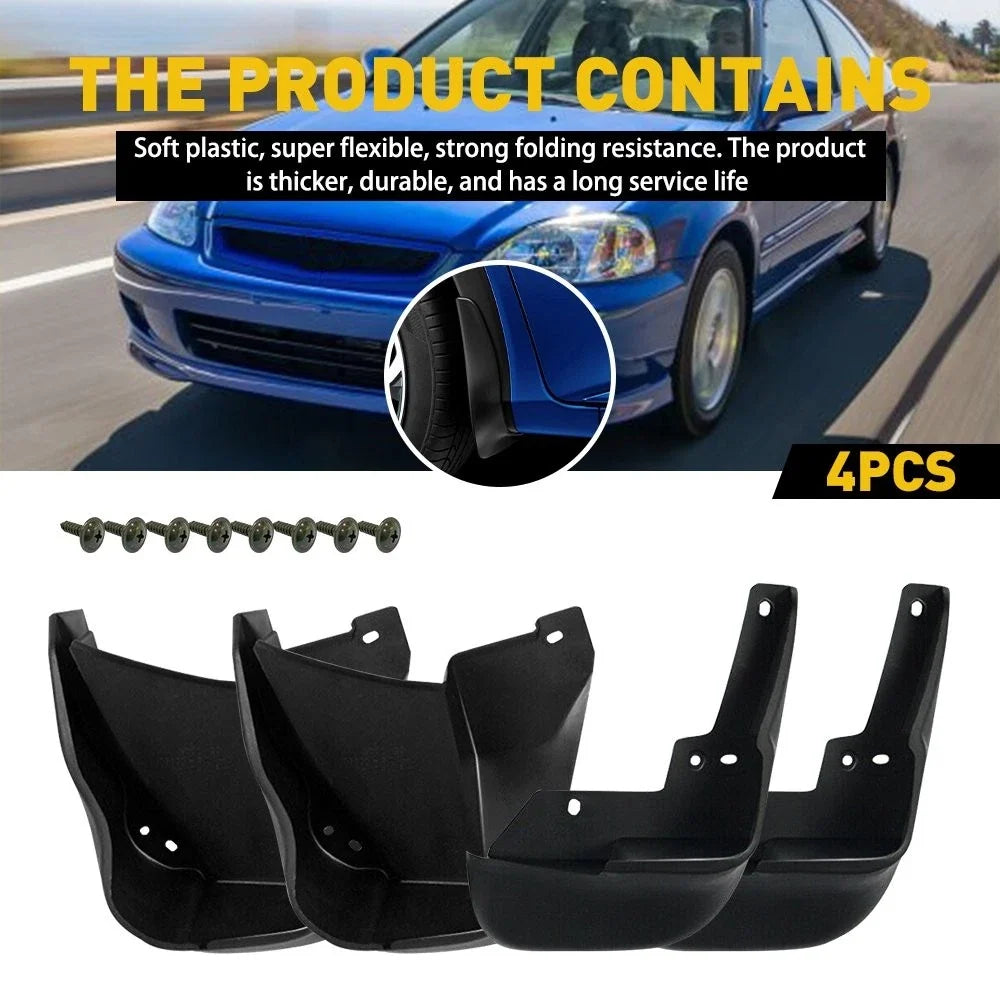 Set of 4 Mud Flaps Splash Guards for Honda Civic Sedan (1996–2000)