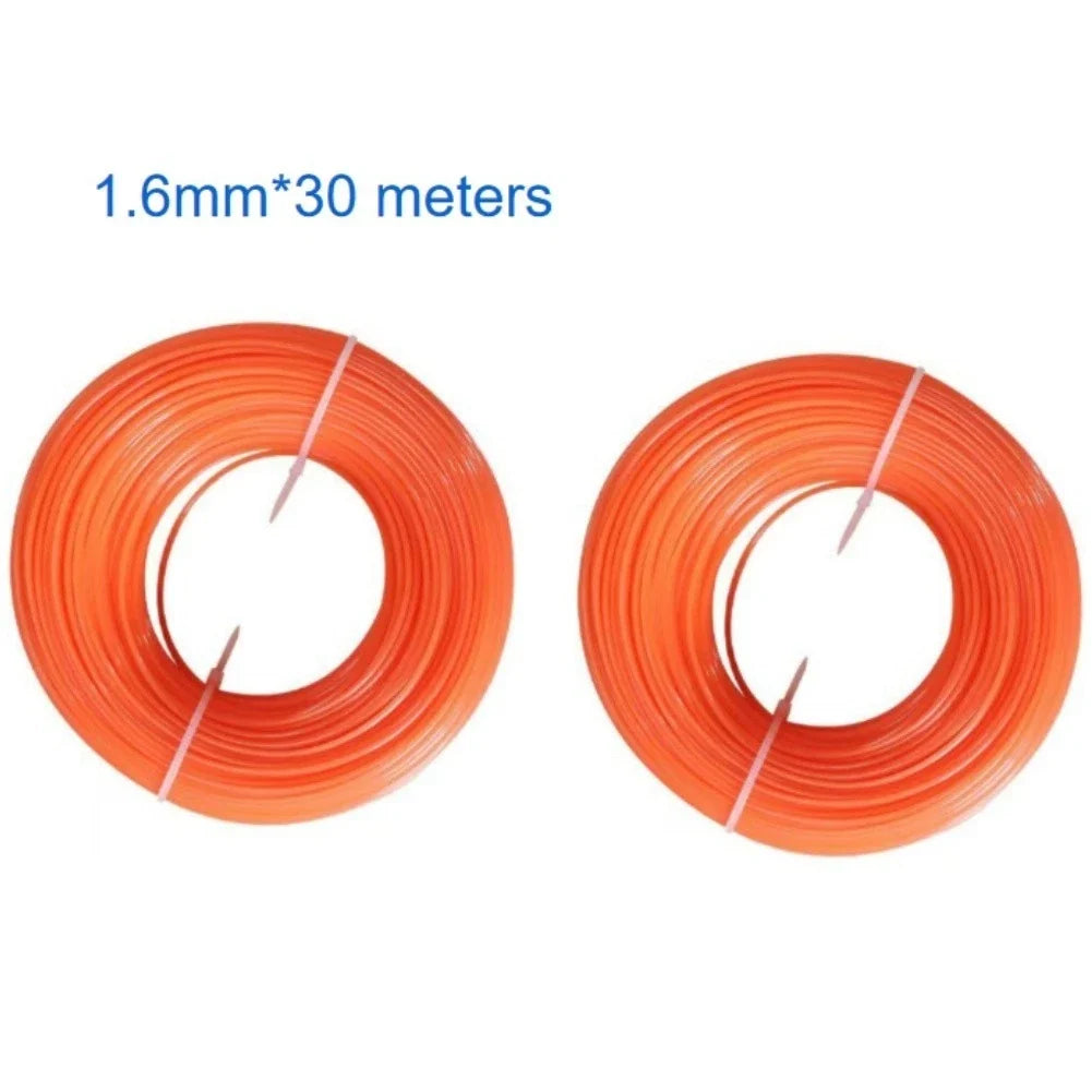 2X Nylon Trimmer Line 30m 1.6mm 2.0mm for Lawn Maintenance