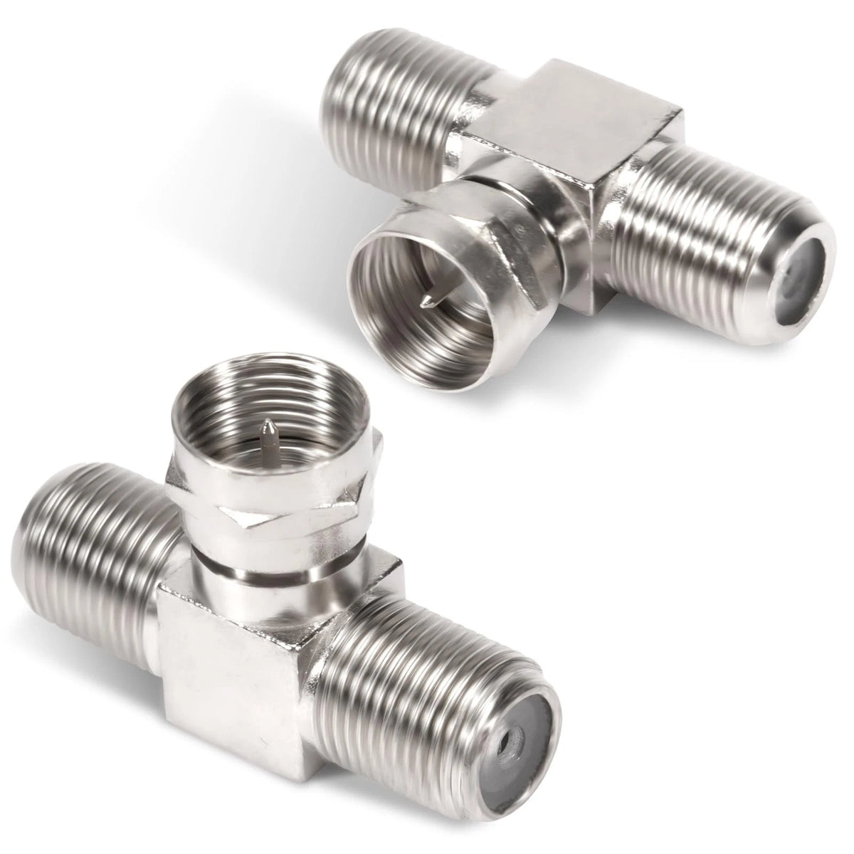 2X Coaxial Cable Splitter for TV (2 in 1 Out, F Type RG6 Male)
