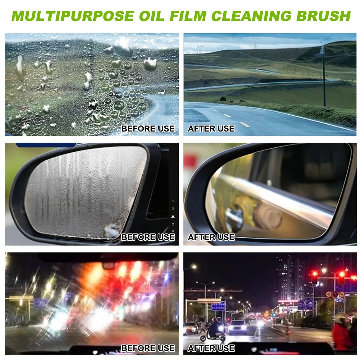 2X Oil-Free Car Glass Brushes for Clear Vision Cleaner