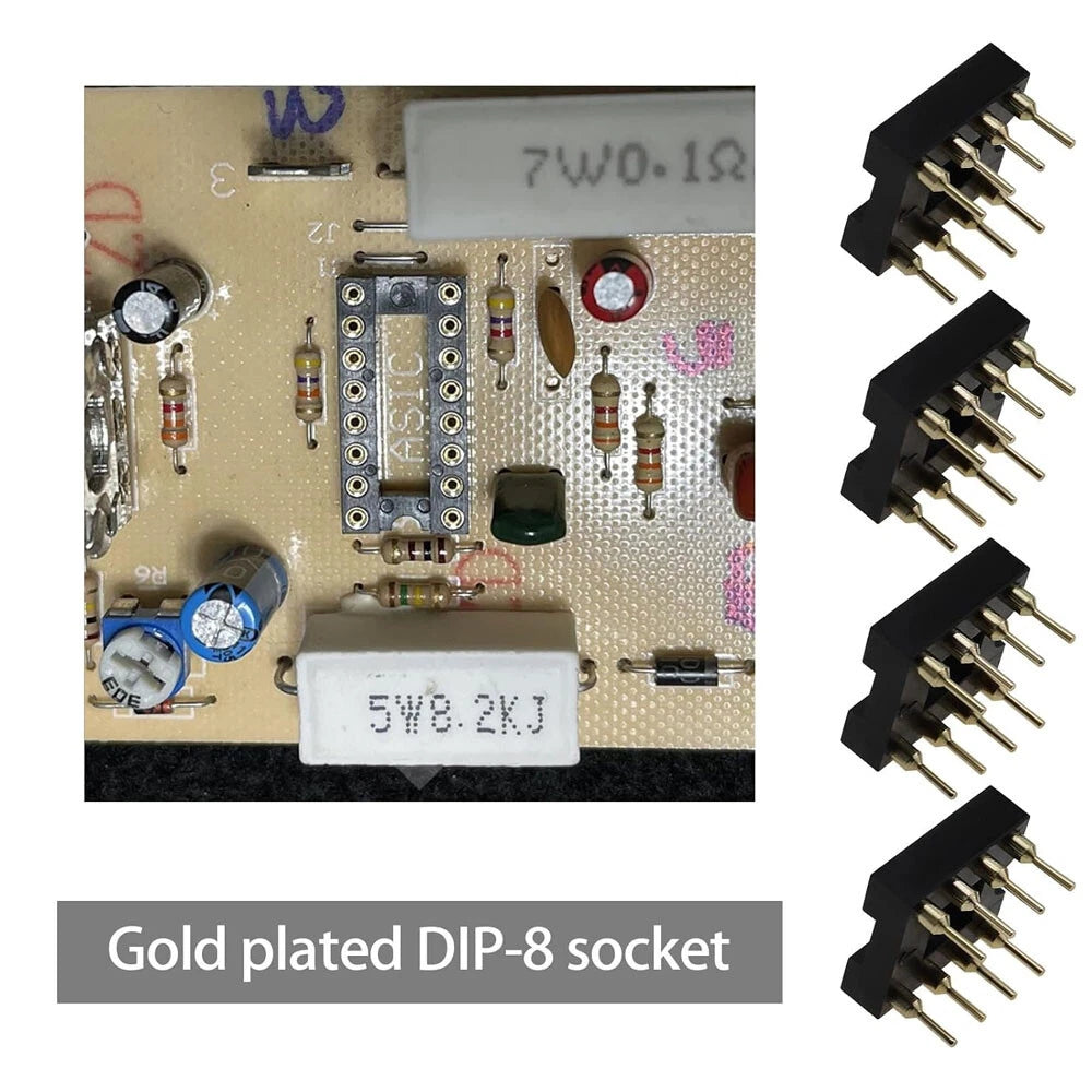 100PC 8 Pin DIP SIP Round IC Socket Adaptor Solder Type Gold Plated